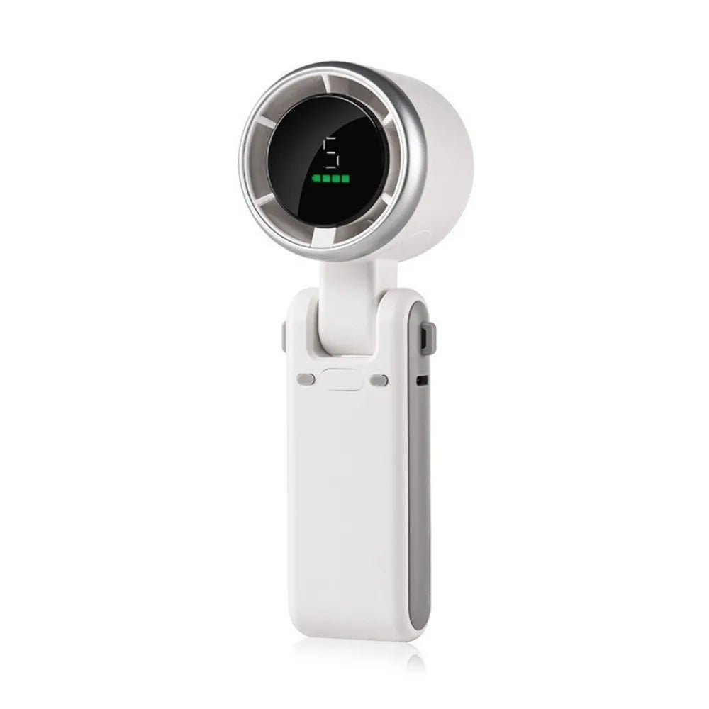 NEW Handheld Turbo Fan Wearable Personal Desk Fan Small Mini Fan with Smart Digital Display Folding