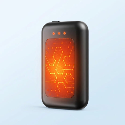 Caldra rechargeable hand warmer with glowing heat panel