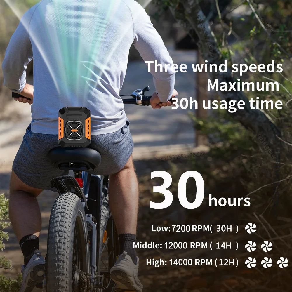 Waist Fan Portable Personal Waist Fan Clip on Belt 5000Mah Rechargeable 3 Speeds with LED Light for Outdoor Capming Travel