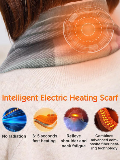 Heated Scarf for Women Rechargeable, Electric Heating Scarf Neck Warmer with 5000Mah Battery 3 Levels Temperatures Control for Cold Weather(Pink)