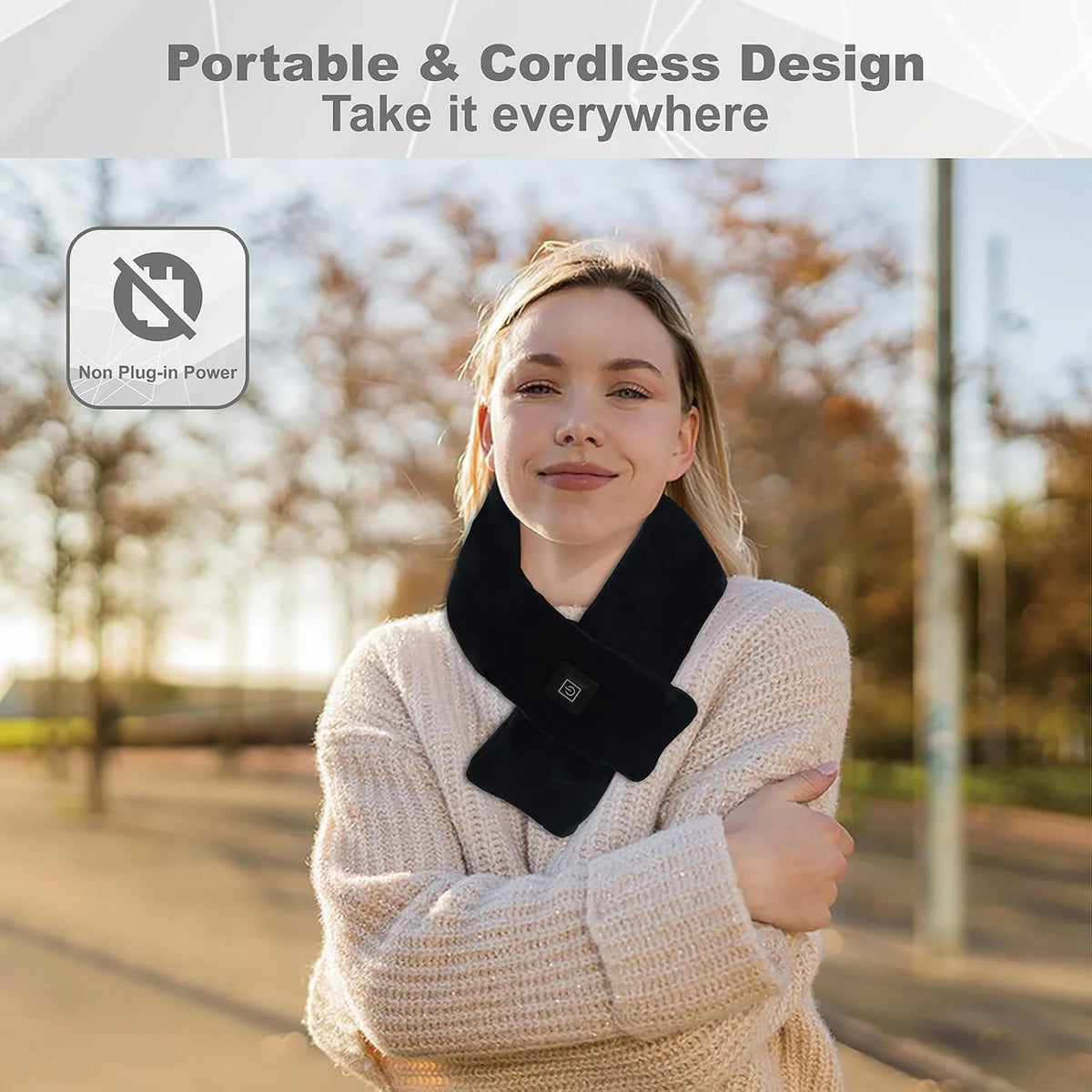 Heated Neck Wrap, Cordless Heating Pad with 5000Mah Power Bank