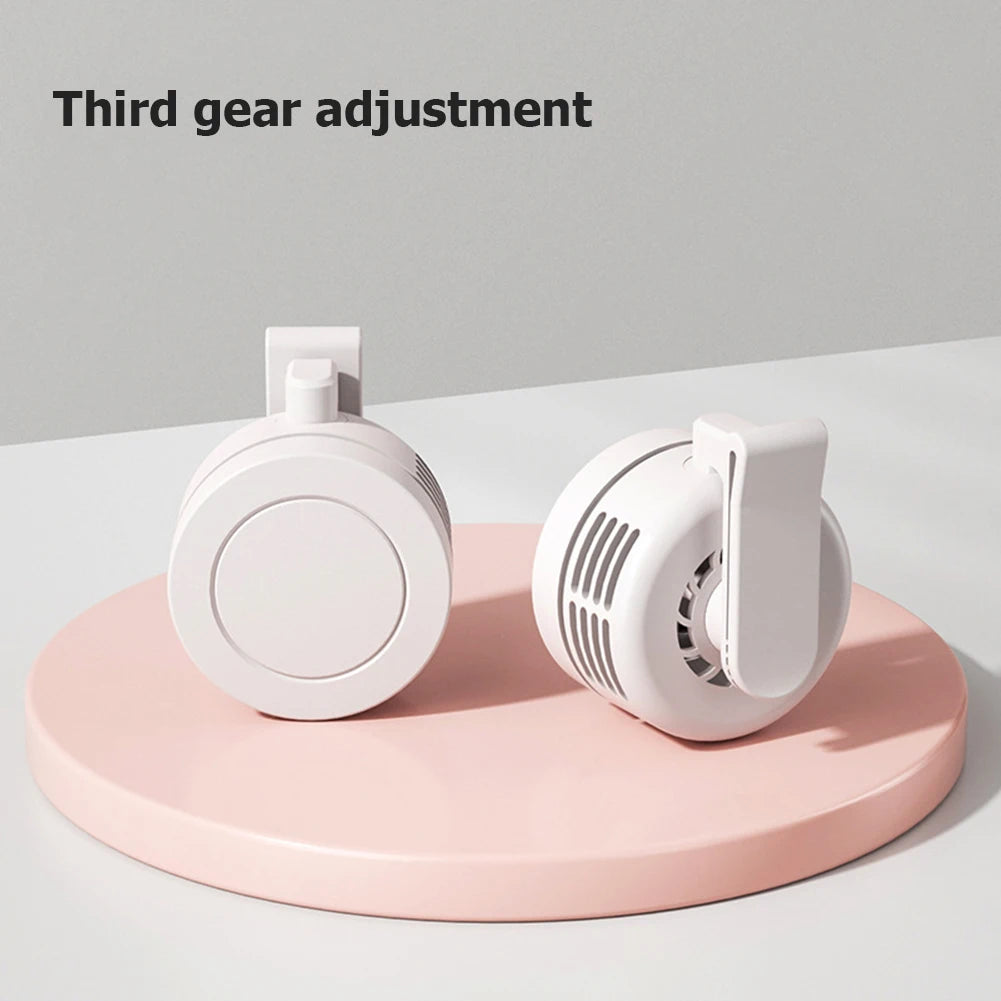Mini Clip Fan Hanging Waist Neck Fan Girl Electric Air Cooling Fan 900Mah USB Leafless Fan 3 Speeds Portable Cooler Air