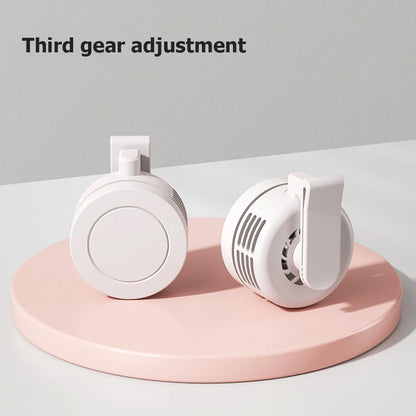 Mini Clip Fan Hanging Waist Neck Fan Girl Electric Air Cooling Fan 900Mah USB Leafless Fan 3 Speeds Portable Cooler Air