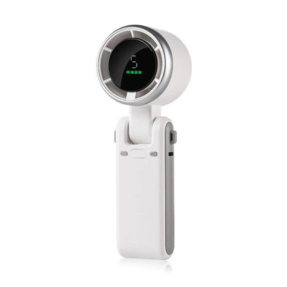 NEW Handheld Turbo Fan Wearable Personal Desk Fan Small Mini Fan with Smart Digital Display Folding
