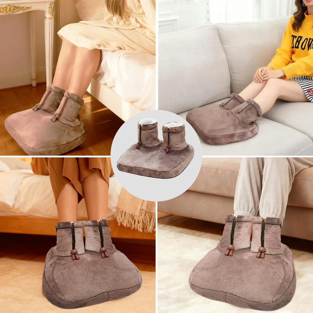 GOQOTOMO Heated Electric Foot Warmer Fast Heating Pad Ultra Soft Flannel Fleece with 3 Settings and Machine-Washable for Men and Women-Nbz