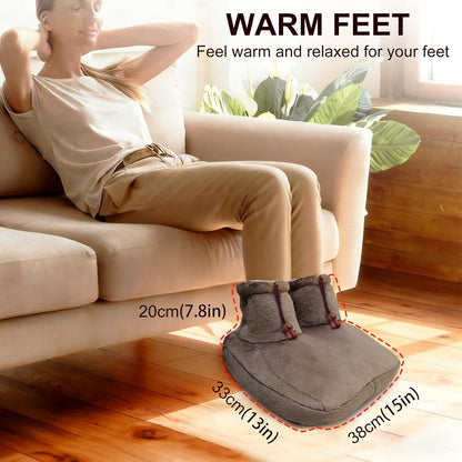 GOQOTOMO Heated Electric Foot Warmer Fast Heating Pad Ultra Soft Flannel Fleece with 3 Settings and Machine-Washable for Men and Women-Nbz