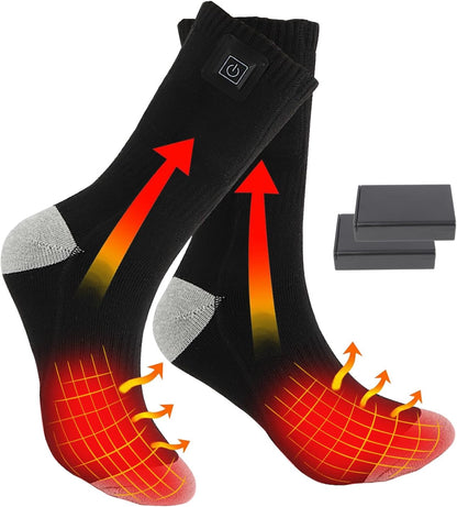 Heated Socks for Men Women, Battery Heated Socks, Electric Heated Socks Washable Winter Warm Socks for Outdoors Work Fishing Hunting Skiing Cycling Hiking Camping