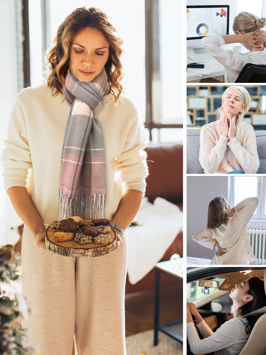 Heated Scarf for Women Rechargeable, Electric Heating Scarf Neck Warmer with 5000Mah Battery 3 Levels Temperatures Control for Cold Weather(Pink)